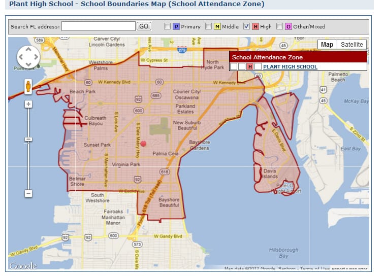 Tampa S Plant High School District Map And Homes For Sale The Tampa Real Estate Insider