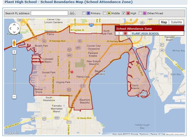 Plant High School Boundary Map